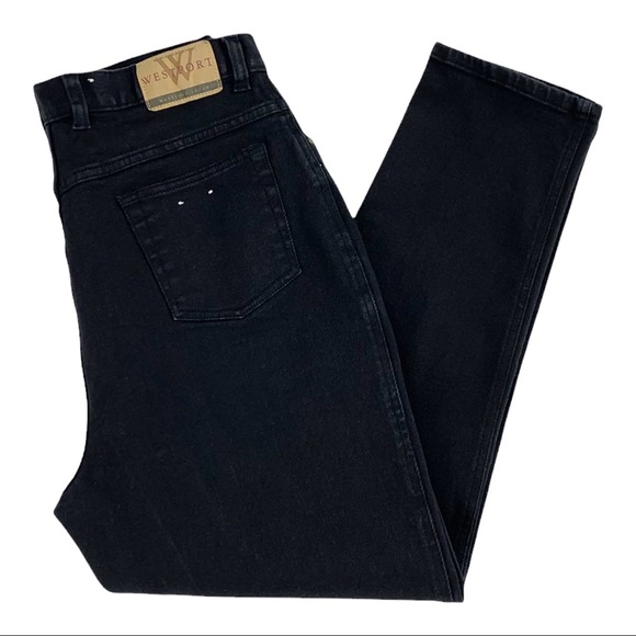 Retro Black High Rise Mom Jeans Stretch Tapered Leg by West Port Denim - Picture 15 of 16